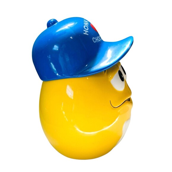 Vintage Yellow  M &M's "Honk If You Love Chocolate "  8 in. Candy or Cookie Jar - Picture 5 of 8